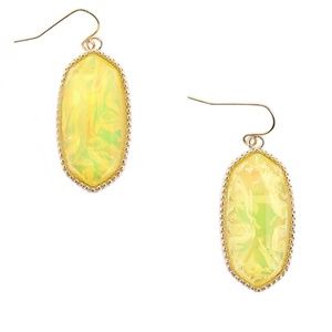 Yellow Abalone Hexagon Earrings